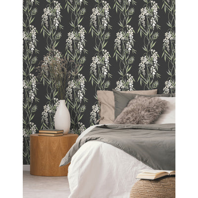 product image for Nouveaux Wisteria Green Peel & Stick Wallpaper by RoomMates for York Wallcoverings 6