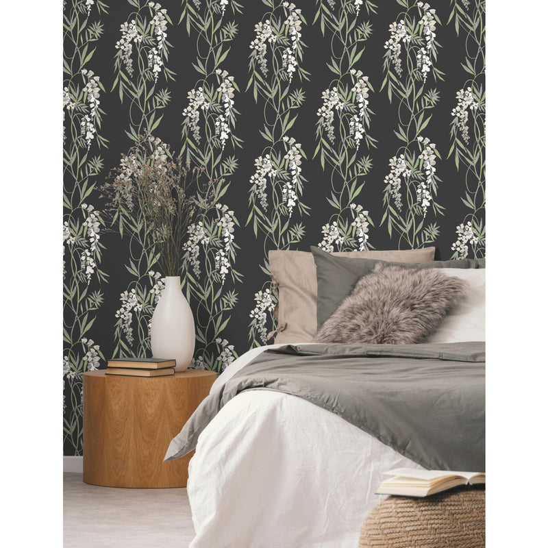 media image for Nouveaux Wisteria Green Peel & Stick Wallpaper by RoomMates for York Wallcoverings 226