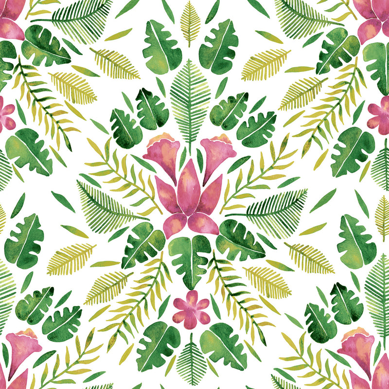 media image for Cat Coquillette Green Tropical Peel & Stick Wallpaper by RoomMates for York Wallcoverings 251