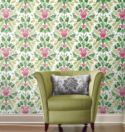 product image for Cat Coquillette Green Tropical Peel & Stick Wallpaper by RoomMates for York Wallcoverings 21