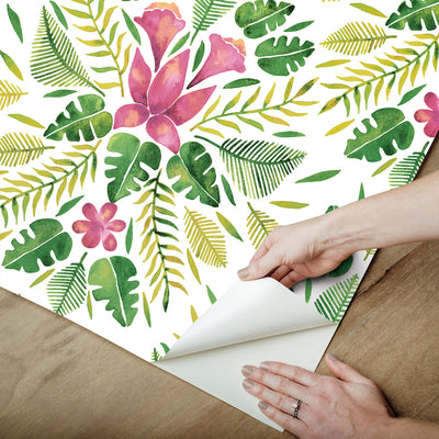 product image for Cat Coquillette Green Tropical Peel & Stick Wallpaper by RoomMates for York Wallcoverings 44