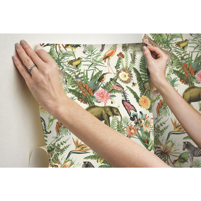 product image for Tropical Zoo Peel & Stick Wallpaper in Green by RoomMates 6