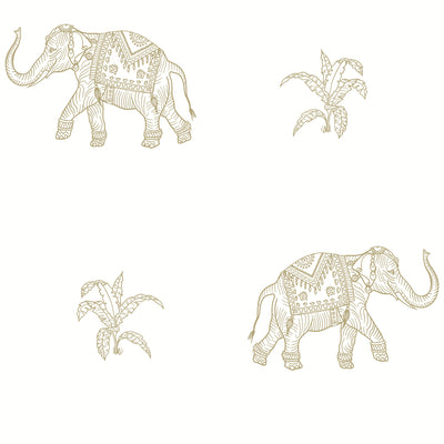 product image for Elephant Walk Peel & Stick Wallpaper in Yellow 77