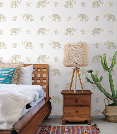 product image for elephant walk peel stick wallpaper in yellow by roommates 6 27