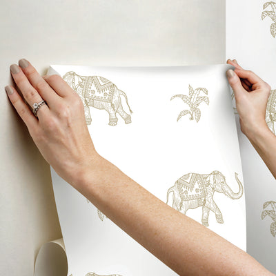product image for Elephant Walk Peel & Stick Wallpaper in Yellow 94