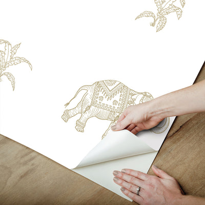 product image for Elephant Walk Peel & Stick Wallpaper in Yellow 97