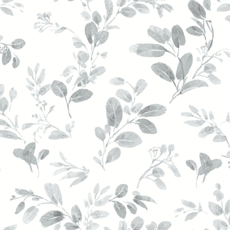 media image for Dancing Leaves Grey Peel & Stick Wallpaper by RoomMates for York Wallcoverings 258