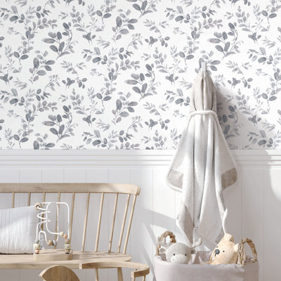 product image for dancing leaves grey peel and stick wallpaper by roommates for york wallcoverings 4 93