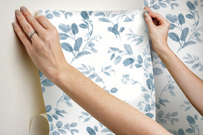 product image for Dancing Leaves Blue Peel & Stick Wallpaper by RoomMates for York Wallcoverings 24