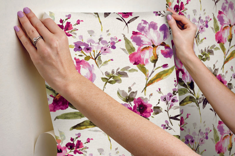 media image for Iris Purple Peel & Stick Wallpaper by RoomMates for York Wallcoverings 289