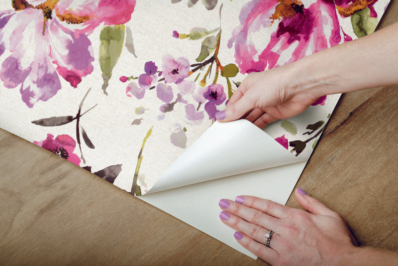 media image for Iris Purple Peel & Stick Wallpaper by RoomMates for York Wallcoverings 286
