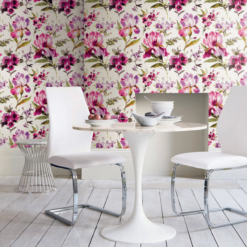 media image for Iris Purple Peel & Stick Wallpaper by RoomMates for York Wallcoverings 283