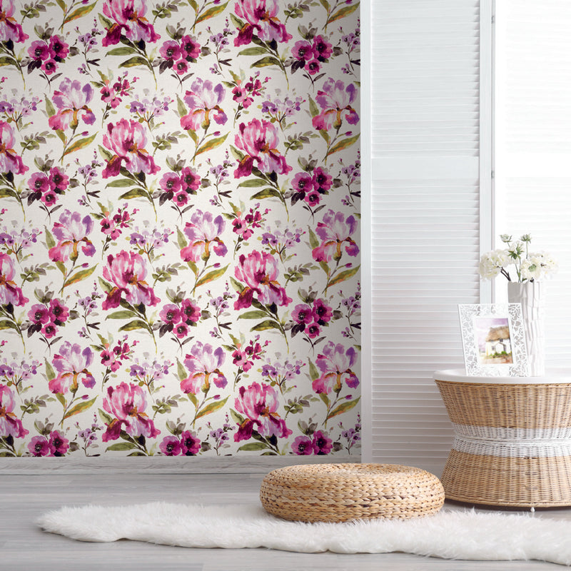 media image for Iris Purple Peel & Stick Wallpaper by RoomMates for York Wallcoverings 246