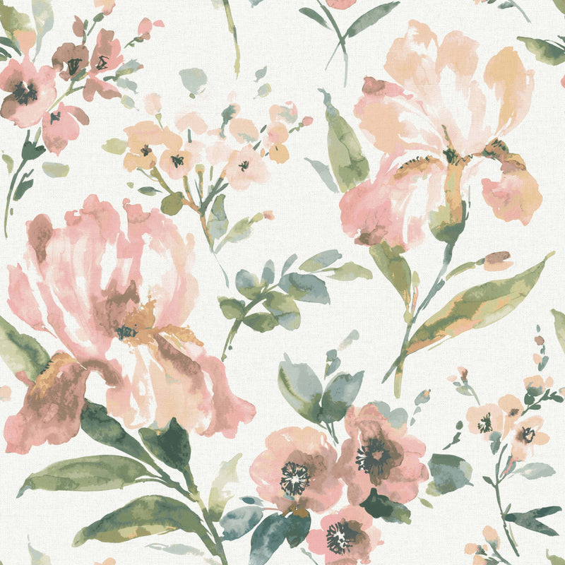 media image for sample iris pink peel and stick wallpaper by roommates for york wallcoverings 1 213