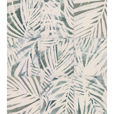 product image of sample mr kate cubism palm peel and stick wallpaper in green by roommates 1 572
