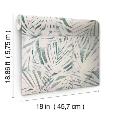 product image for Mr. Kate Cubism Palm Peel & Stick Wallpaper in Green by RoomMates 75