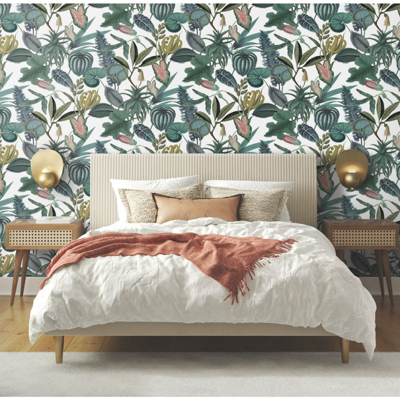 media image for Mr. Kate Tropical Peel & Stick Wallpaper in Green by RoomMates 245