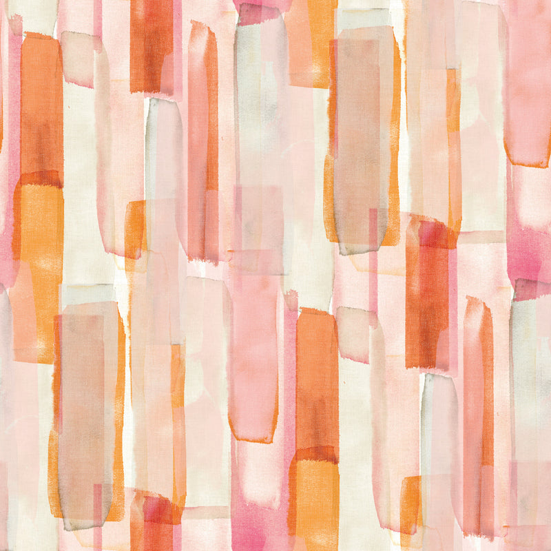 media image for Mr. Kate Watercolor Glass Peel & Stick Wallpaper in Pink by RoomMates 234