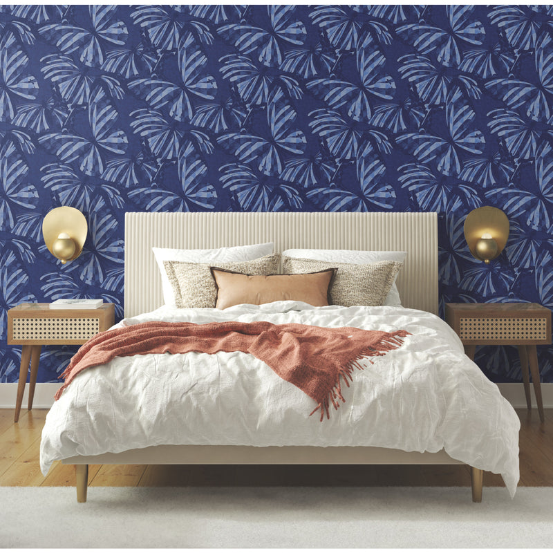 media image for Mr. Kate Butterfly Peel & Stick Wallpaper in Blue by RoomMates 266