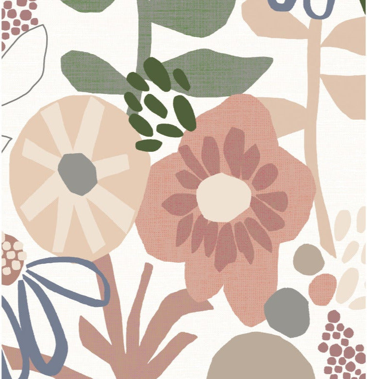 media image for Mr. Kate Desert Floral Peel & Stick Wallpaper in Pink by RoomMates 245