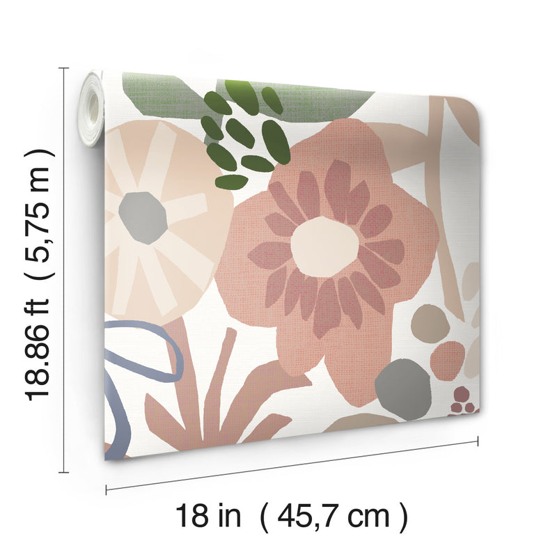 media image for mr kate desert floral peel and stick wallpaper in pink by roommates 6 222