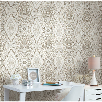 product image for Mr. Kate Dried Flower Kaleidoscope Peel & Stick Wallpaper in Taupe by RoomMates 53