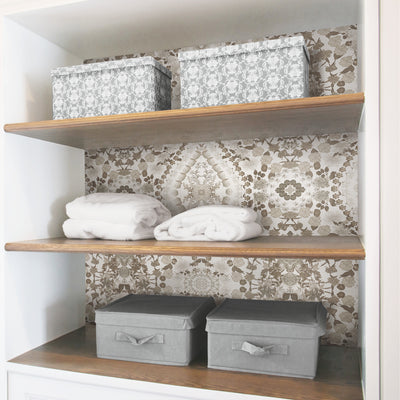 product image for Mr. Kate Dried Flower Kaleidoscope Peel & Stick Wallpaper in Taupe by RoomMates 86