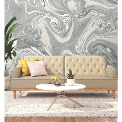 product image for Mr. Kate Acrylic Pour Peel & Stick Wall Mural in Grey by RoomMates 60