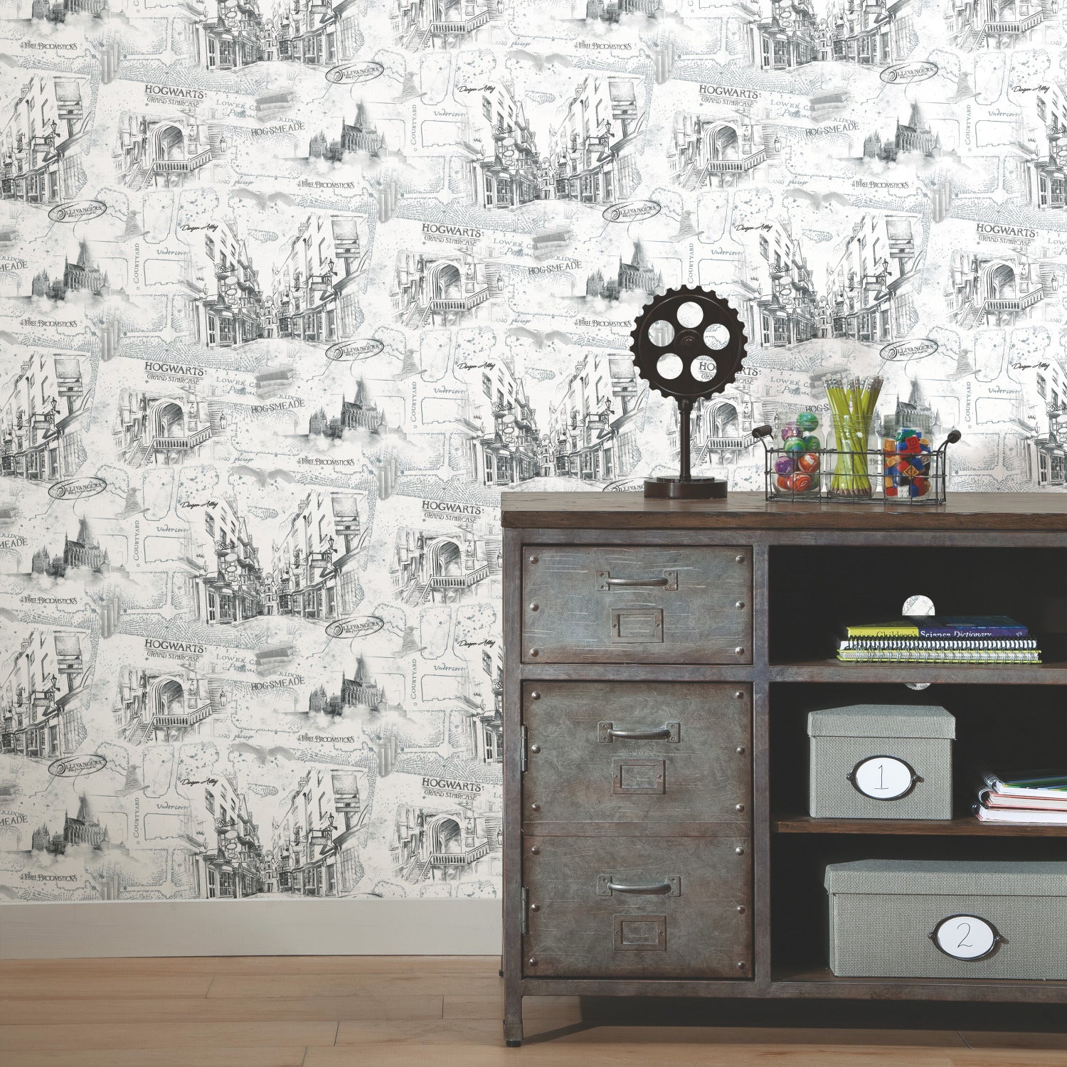 Shop Harry Potter Map Peel & Stick Wallpaper in White Burke Decor
