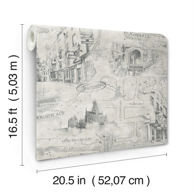 product image for Harry Potter Map Peel & Stick Wallpaper in Taupe by RoomMates 4