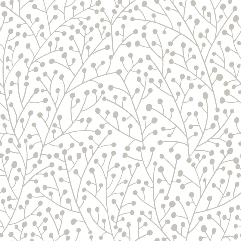 media image for Cat Coquillette Berry Branches Peel & Stick Wallpaper in Taupe 240