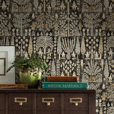 product image for Persian Ikat Black Peel & Stick Wallpaper by RoomMates for York Wallcoverings 62