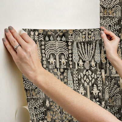 product image for Persian Ikat Black Peel & Stick Wallpaper by RoomMates for York Wallcoverings 34