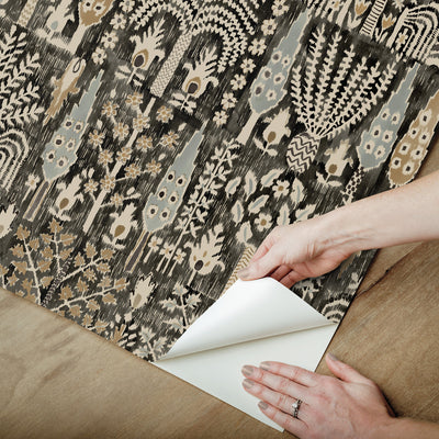 product image for Persian Ikat Black Peel & Stick Wallpaper by RoomMates for York Wallcoverings 11