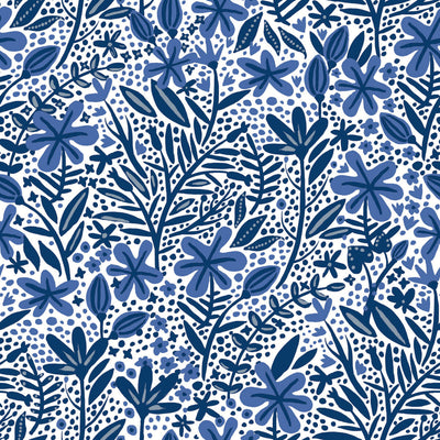 product image of sample cat coquillette porcelain garden peel stick wallpaper in blue by roommates 1 559