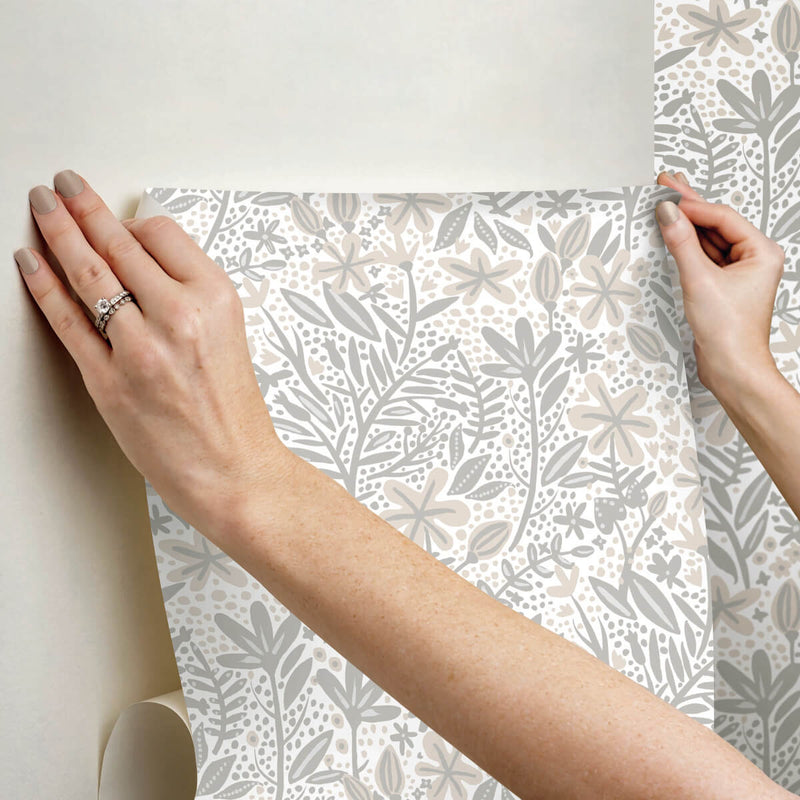media image for Cat Coquillette Porcelain Garden Peel & Stick Wallpaper in Neutral 216