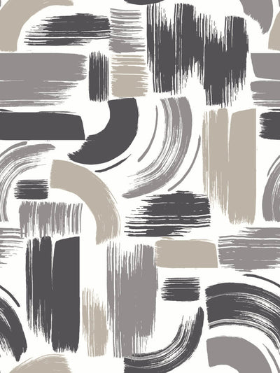 product image for Modern Brushstrokes Peel & Stick Wallpaper in Grey 56