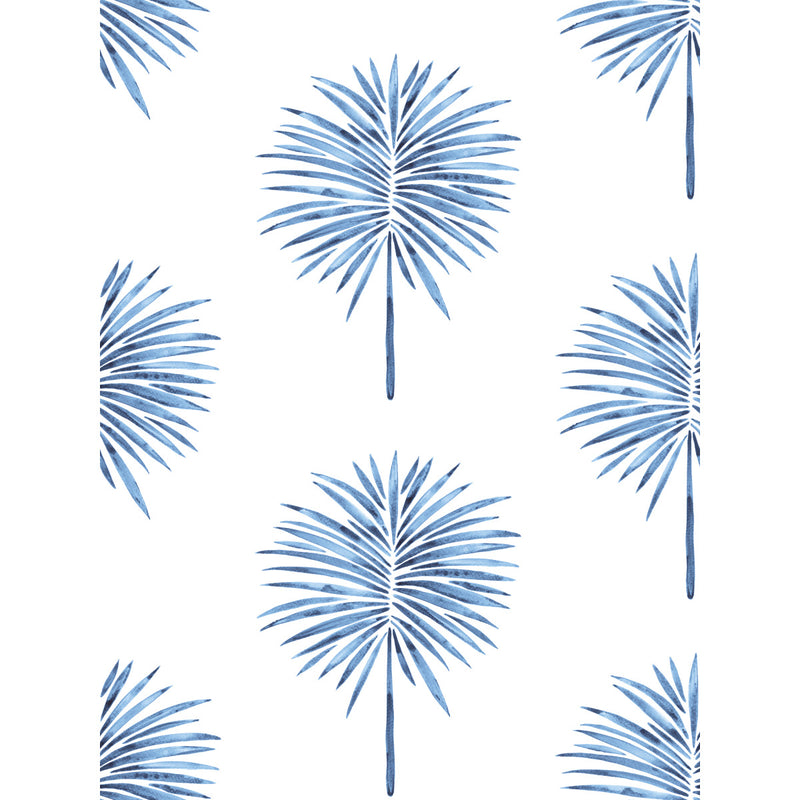 media image for Cat Coquillette Fun Fronds Electric Blue Peel & Stick Wallpaper by RoomMates for York Wallcoverings 268