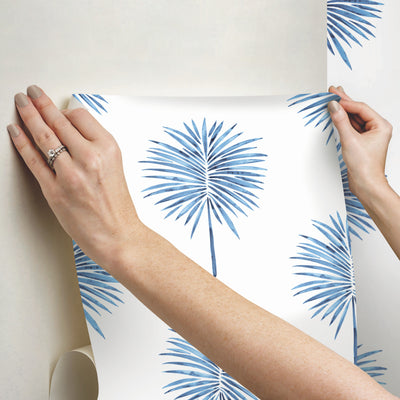 product image for Cat Coquillette Fun Fronds Electric Blue Peel & Stick Wallpaper by RoomMates for York Wallcoverings 93