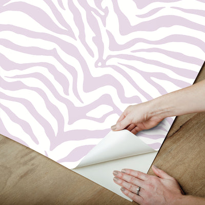 product image for Zebra Purple Peel And Stick Wallpaper by RoomMates for York Wallcoverings 10