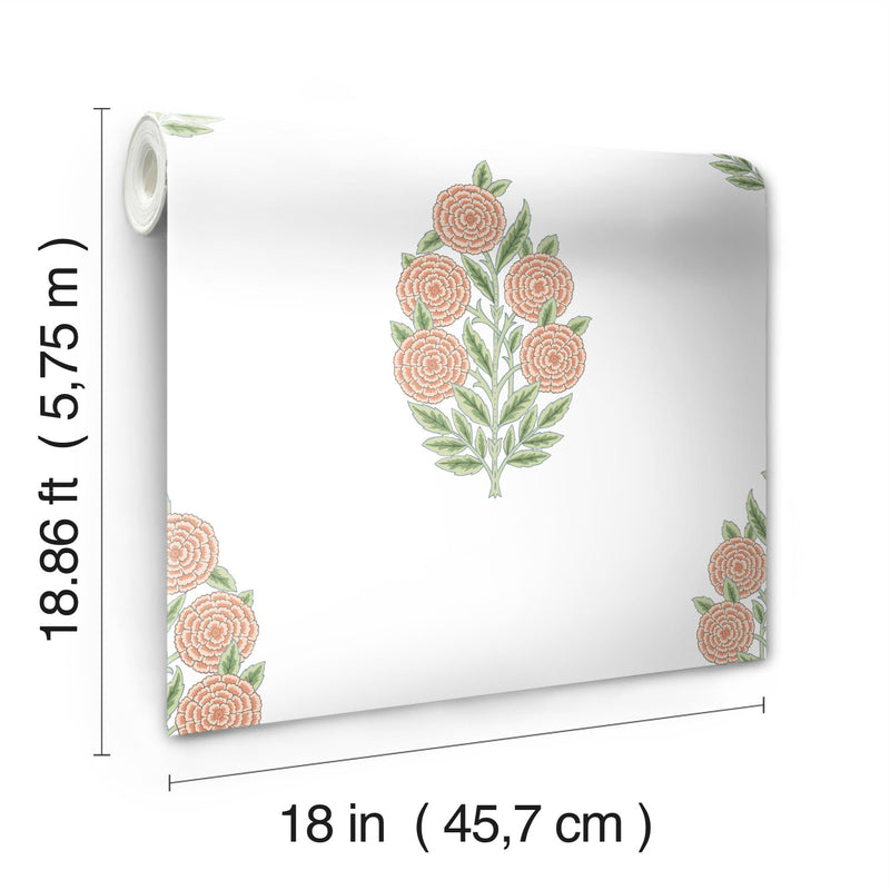 media image for Tamara Day Dutch Floral Peel & Stick Wallpaper in Pink by RoomMates 259