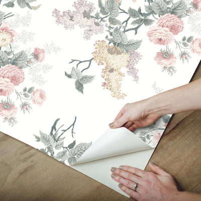 product image for Waverly Emma's Garden Peel & Stick Wallpaper in Pastel by RoomMates 12