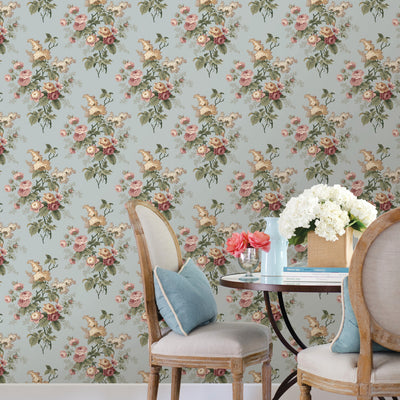 product image for Waverly Emma's Garden Peel & Stick Wallpaper in Blue by RoomMates 99