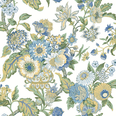 product image for Waverly Graceful Garden Peel & Stick Wallpaper in Blue/Yellow by RoomMates 78