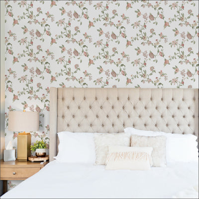 product image for Waverly Graceful Garden Trail Peel & Stick Wallpaper in Pink by RoomMates 78