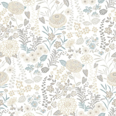 product image of sample waverly fiona floral peel and stick wallpaper in neutral by roommates 1 549
