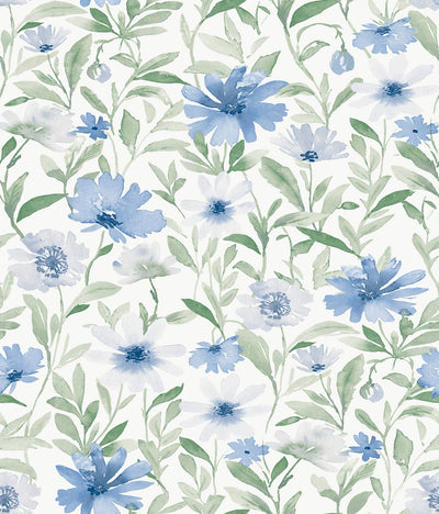 product image of Flower Market Peel & Stick Wallpaper in Blue/Mint 532