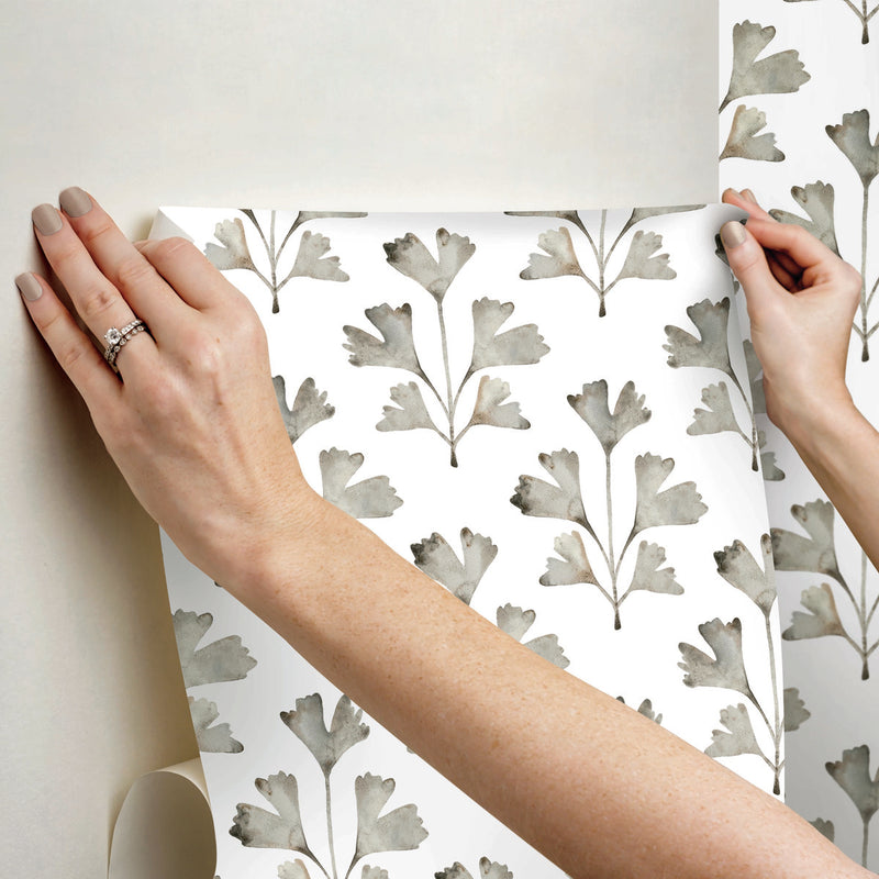 media image for Cat Coquillette Gingko Peel & Stick Wallpaper in Neutral 225