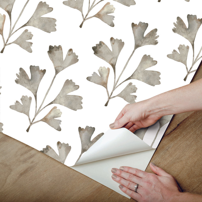 media image for Cat Coquillette Gingko Peel & Stick Wallpaper in Neutral 299