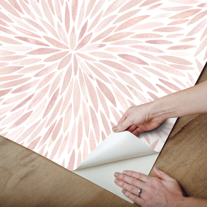 media image for Cat Coquillette Burst Peel & Stick Wallpaper in Pink 249